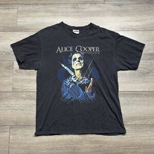 Vintage Y2K Alice Cooper Tour T-Shirt Sz L Rock Band Along Came A Spider 2008